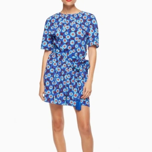 Kate Spade blue floral print romper playsuit, size XS - Picture 1 of 10